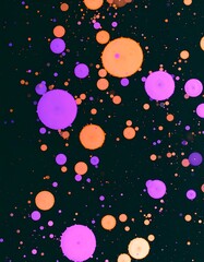 Abstract vibrant circles on dark background