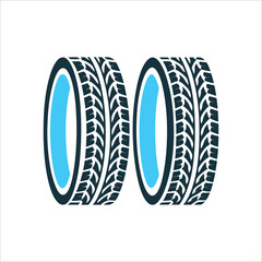 Two Tire Tread Patterns Illustration on White Tire tread pattern Tire Shop