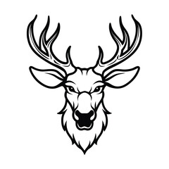 detailed moose head vector illustration with angle 