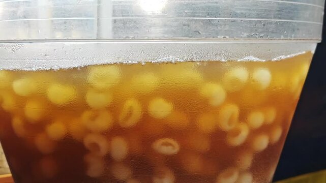 Longan juice in a glass jar 