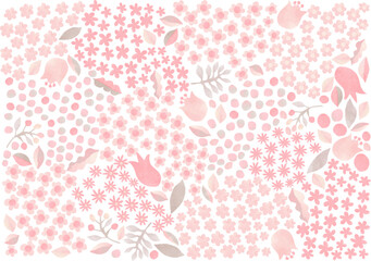 北欧風のピンクの花の背景イラスト