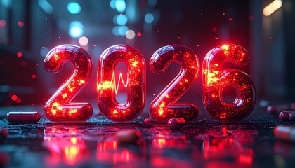 2026 Happy New Year wishing from hospital or medicine company