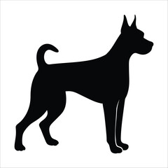 dog in standing pose silhouette illustration  