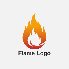 Modern fire logo design, Vector flame symbol, Hot burning fire silhouette, Creative icon for business identity
