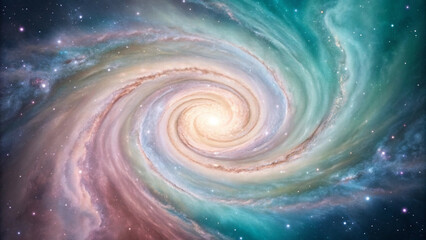 Swirling Spiral Galaxy with Colorful Nebulae and Stars space cosmos Halloween