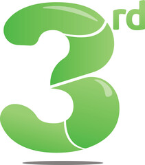 third number design template in green color