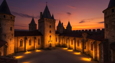 Fototapeta premium Medieval castle dusk