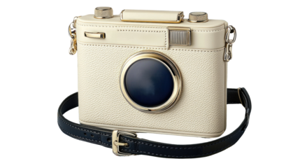 Vintage Camera with Elegant Design and Strap, Fashionable Photography Equipment for Classic Style Lovers