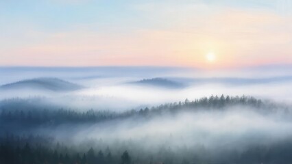 Fototapeta premium Misty mountain sunrise