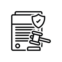 Black line icon for court paper