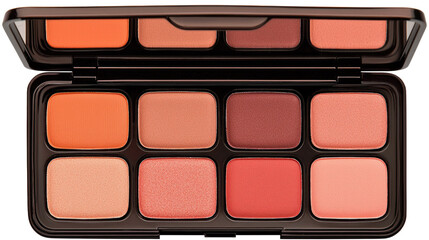 Fototapeta premium Elegant Eye and Lip Color Palette with Warm Shades for Flawless Makeup Looks and Creative Cosmetic Applications
