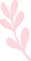 Pink Leaf Branch PNG, Pastel Christmas Foliage