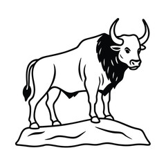 majestic bison standing on a rocky outcrop powerful 