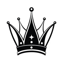majestic black crown vector art on white background 