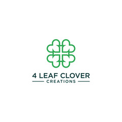 4 leaf clover medical decoration vector logo design