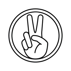 peace sign hand gesture vector illustration on white background 