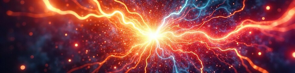 Close-up of two clashing, vibrant energy blasts, representing a fierce, otherworldly conflict Perfect for fantasy, sci-fi, or power themes , explosion, spectacle