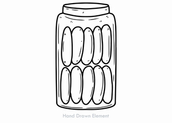 Transparent vector icon of jar filled with cookies and cans isolated on white background