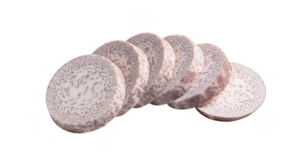 Sliced taro root isolated on transparent background