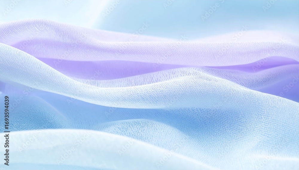 Poster smooth texture of blue satin cloth with a soft wave pattern