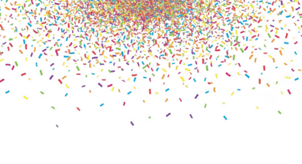 Falling confetti on transparent on transparent background