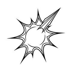 spiked bat line art on white background