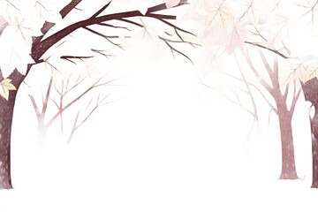 Obraz premium Winter tree branches with snow isolated on white background