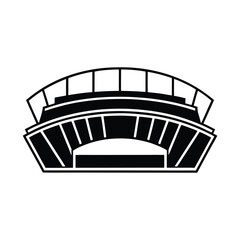 stadium silhouette vector art on white background