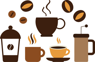 Vector collection national coffee day elements scalable illustration for digital and print