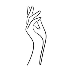 Elegant minimalist line art drawing of a delicate woman s hand in a graceful pose