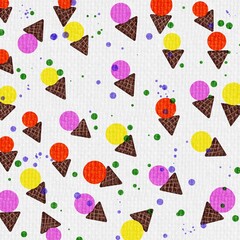 seamless pattern with ice cream 