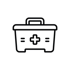 Black line icon for first aid kit