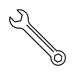 wrench silhouette vector on white background