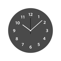 Modern minimalist round wall clock time hour minute hands simple design vector