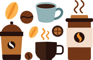 National coffee day collection vector illustration scalable eps icon set