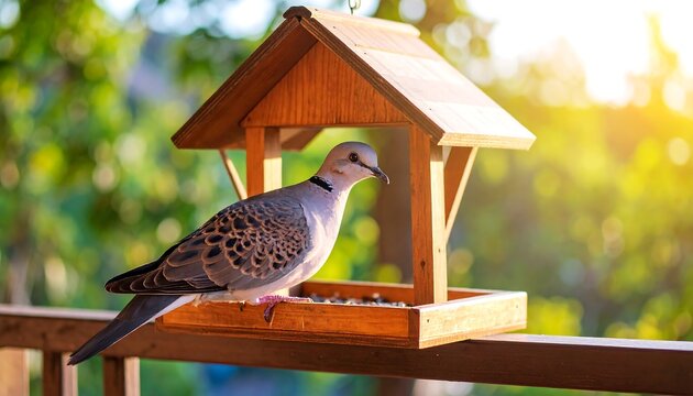 Bird feeder with dove