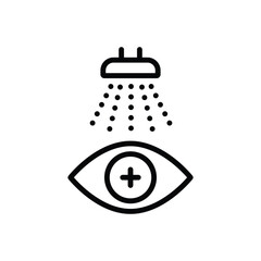 Black line icon for eye wash station