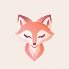 Smiling Cartoon Fox Flat Logo Illustration With a Modern Flat Design Aesthetic