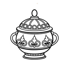 ceramic pot on white background