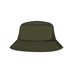 Stylish green bucket hat accessory for fashion and outdoor activities vector