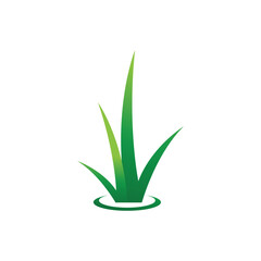 Stylized green grass logo vector symbol design