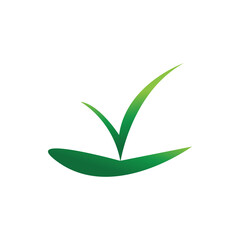 Stylized green grass logo vector symbol design