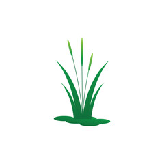 Stylized green grass logo vector symbol design