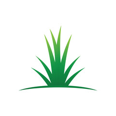 Stylized green grass logo vector symbol design
