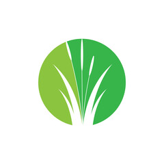Stylized green grass logo vector symbol design