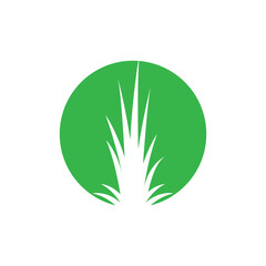 Stylized green grass logo vector symbol design