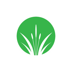 Stylized green grass logo vector symbol design