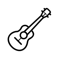 Acoustic Guitar Line Icon Vector Illustration