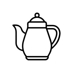 Teapot Icon Outline Kitchen Drink Tea Brewing Symbol