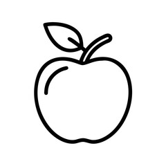 Apple Fruit Icon Outline Healthy Food Symbol Nutrition Design